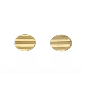 Estate Tiffany & Co. 18K Gold Striped Cufflinks