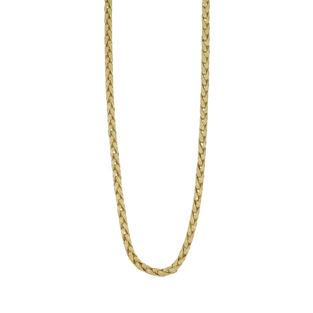 Vintage 1980s 18K Gold Textured Woven Chain Necklace