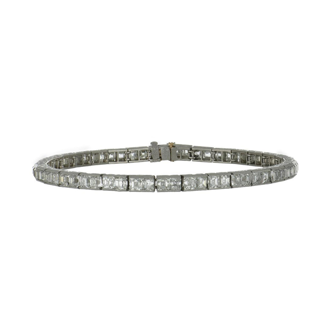 Masterpiece Edwardian Tiffany & Co. Square-Cut Diamond Line Bracelet