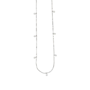 14K White Gold Diamond By The Yard Necklace