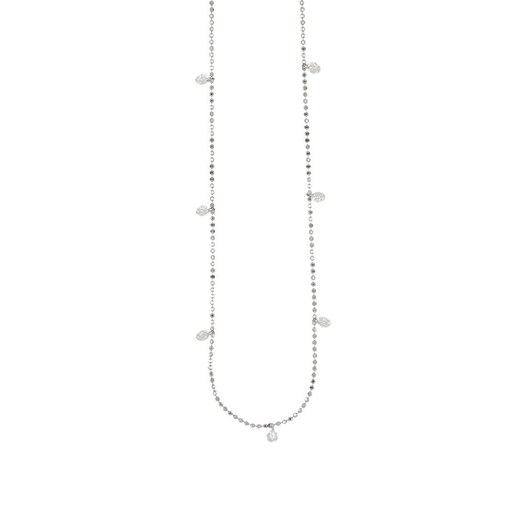14K White Gold Diamond By The Yard Necklace