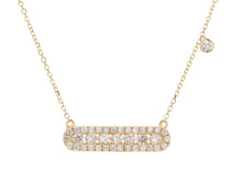 Load image into Gallery viewer, 18K Gold Diamond Row Bar Necklace
