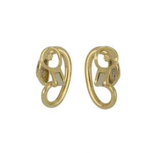 Estate Pomellato 18K Gold Snake Earrings with Diamonds