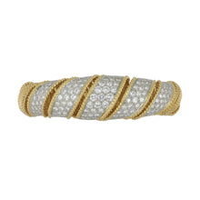Load image into Gallery viewer, Vintage 1970s 18K Gold Coiled Ribbon Design Diamond Bracelet
