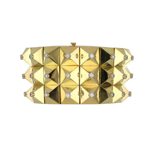 Important Estate Aletto Bros. 18K Gold Pyramid Bracelet with Diamonds