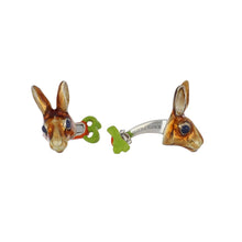 Load image into Gallery viewer, Deakin &amp; Francis Sterling Silver Rabbit and Carrot Cufflinks
