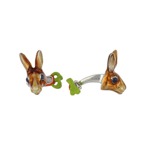 Deakin & Francis Sterling Silver Rabbit and Carrot Cufflinks