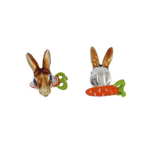 Deakin & Francis Sterling Silver Rabbit and Carrot Cufflinks