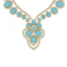 Load image into Gallery viewer, Important 18K Gold Turquoise and Diamond Jewelry Suite
