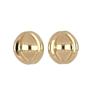Vintage 1990s 14K Gold Oversized Button Earrings