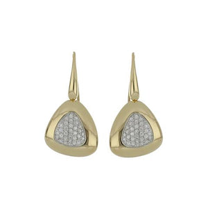 Estate Roberto Coin 18K Gold Capri Plus Triangular Drop Earrings with Diamonds