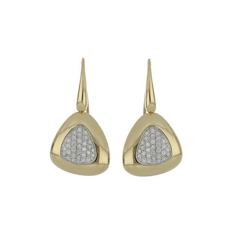 Estate Roberto Coin 18K Gold Capri Plus Triangular Drop Earrings with Diamonds