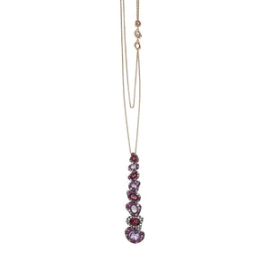 Rodney Rayner 18K Rose Gold Garnet, Amethyst, Sapphire and Diamond Pendant Necklace