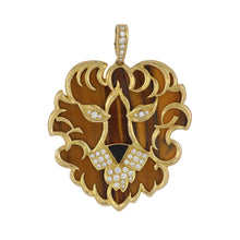 Load image into Gallery viewer, Vintage 1970s Neiman Marcus Tiger&#39;s Eye Lion Pendant
