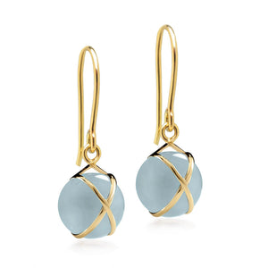 L. Klein 18K Gold Prisma Aquamarine Earrings Small