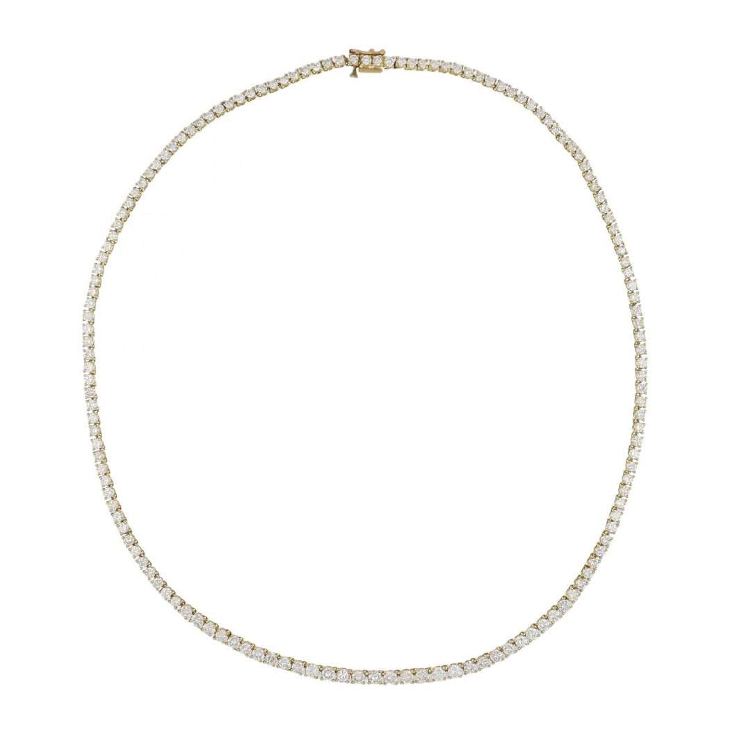 Vintage 1990s 14K Gold Diamond Line Necklace