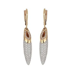 Estate Chimento 18K Rose Gold Sensi Pavé Diamond Drop Earrings
