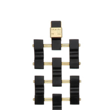 Load image into Gallery viewer, Aletto Brothers 18K Gold Black Onyx Wide Bridge Bracelet with Diamonds
