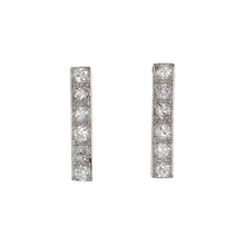 Load image into Gallery viewer, Bespoke Platinum Diamond Bar Stud Earrings
