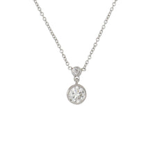 Load image into Gallery viewer, Platinum Bezel-Set Old European-Cut Diamond Drop Necklace
