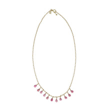 Load image into Gallery viewer, Estate Temple St. Clair 18K Gold Tear Drop Briolette Pink Tourmaline Necklace
