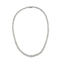 Load image into Gallery viewer, Estate Art Deco-Style Platinum Millegrain Bezel-Set Diamond Rivière Necklace
