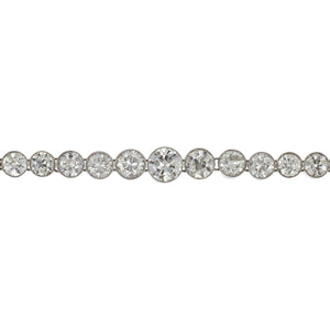 Estate Art Deco-Style Platinum Millegrain Bezel-Set Diamond Rivière Necklace