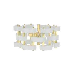 Aletto Brothers 18K Gold White Onyx Bridge Bracelet with Diamonds