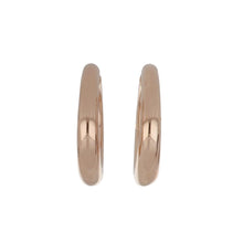 Load image into Gallery viewer, Italian 18K Rose Gold Round Tubular Hoop Earrings
