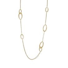 Load image into Gallery viewer, Italian 18K Gold Chain Necklace with Oval Link Stations
