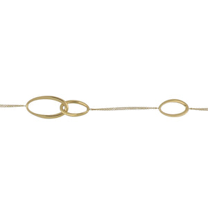 Italian 18K Gold Chain Necklace with Oval Link Stations