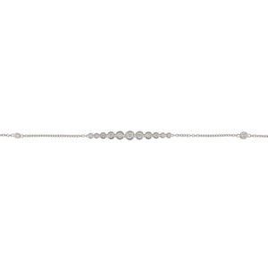 Italian 18K White Gold Bezel-set Diamonds by the Yard Style Necklace
