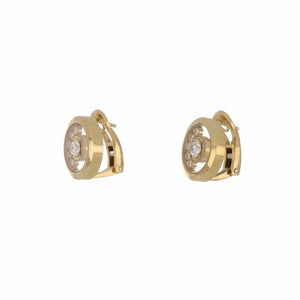 Estate Chopard 18K Gold Happy Diamond Earrings