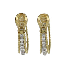 Load image into Gallery viewer, Vintage Tiffany &amp; Co. 1970s Platinum and 18K Gold Diamond Hoop Earrings

