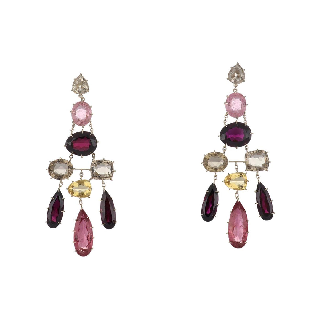 Estate H.Stern Primavera 18K Gold Multi-Gemstone Chandelier Earrings