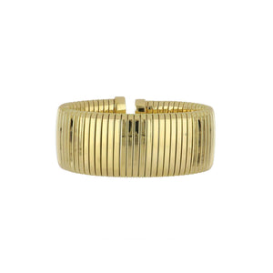 Vintage 1990s 18K Gold Tubogas Cuff Bracelet