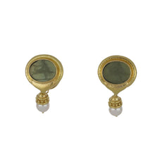Load image into Gallery viewer, Estate Elizabeth Locke 19K Gold Venetian Glass Intaglio Earrings
