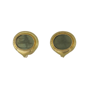 Estate Elizabeth Locke 19K Gold Venetian Glass Intaglio Earrings