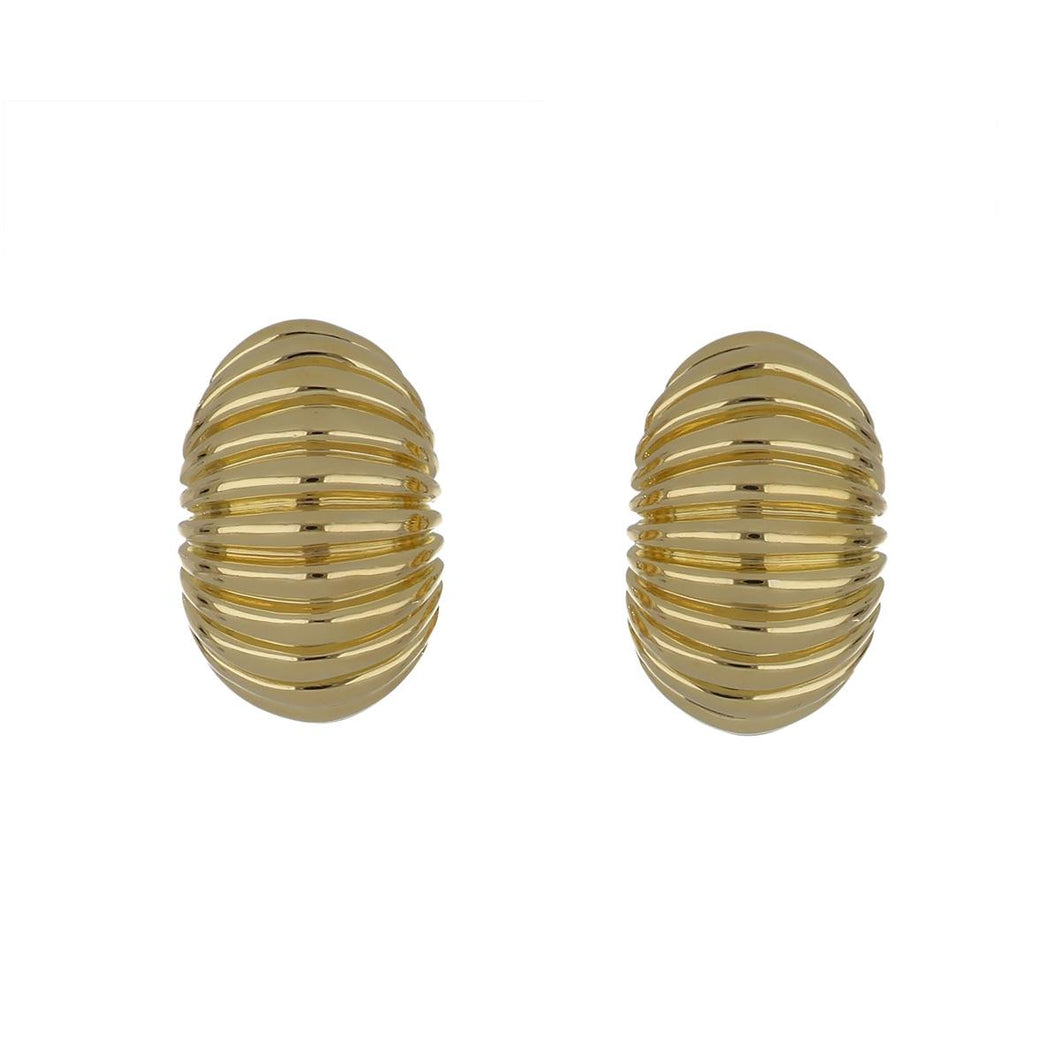 Estate Vendorfa 18K Gold Oversized Button Earrings