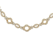 Load image into Gallery viewer, Vintage 1980s French 18K Gold Open Link Diamond Necklace
