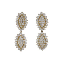 Load image into Gallery viewer, Estate Day/Night Diamond Drop 18K Gold Earrings
