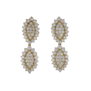 Estate Day/Night Diamond Drop 18K Gold Earrings