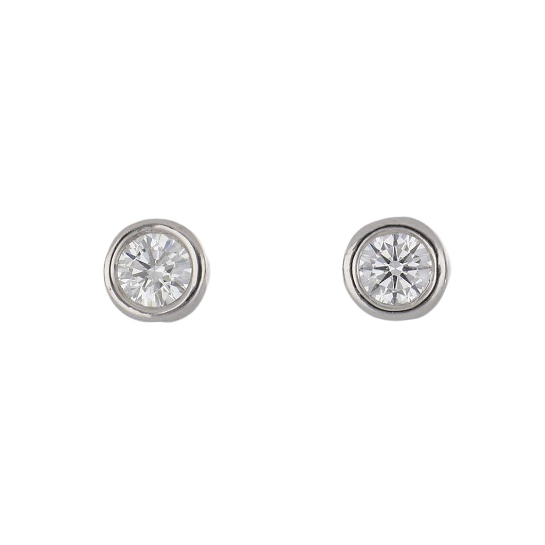 Estate Platinum Diamond Stud Earrings