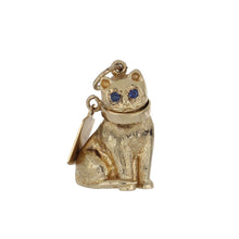 Load image into Gallery viewer, Vintage 1960s 14K Gold Cat Charm with Engravable Tag
