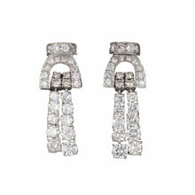 Load image into Gallery viewer, Estate Platinum Double Row Diamond Earrings
