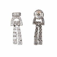 Load image into Gallery viewer, Estate Platinum Double Row Diamond Earrings
