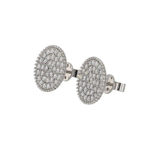 Load image into Gallery viewer, 18K White Gold Pavé Diamond Disc Earrings
