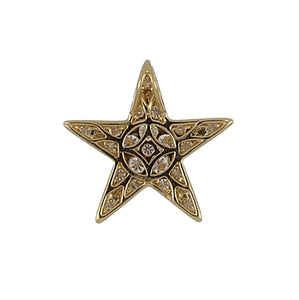 18K Gold Large Diamond Star Pendant