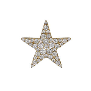 18K Gold Large Diamond Star Pendant