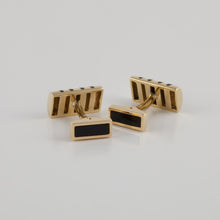 Load image into Gallery viewer, Estate 18K Gold Onyx Cufflinks
